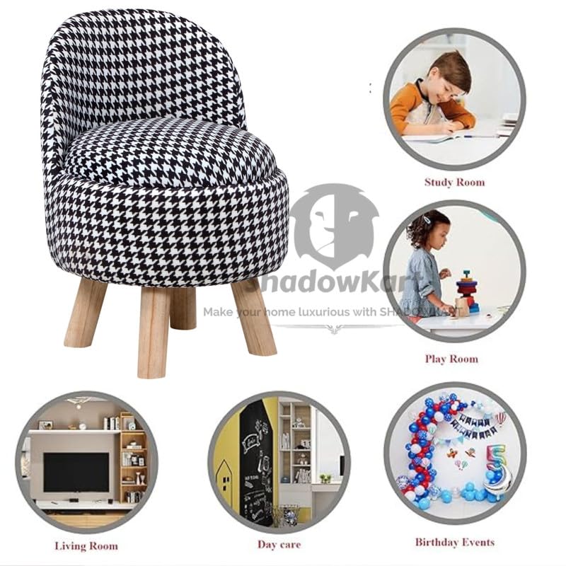 Image of Ottoman Kids pouffe Stool for Small Baby Chair Study Stool for Kids Playing Products Little Baby Dining Chair for Feeding Kids Cartoon Bedroom Chair,14x14x26 Inch, Single Chair