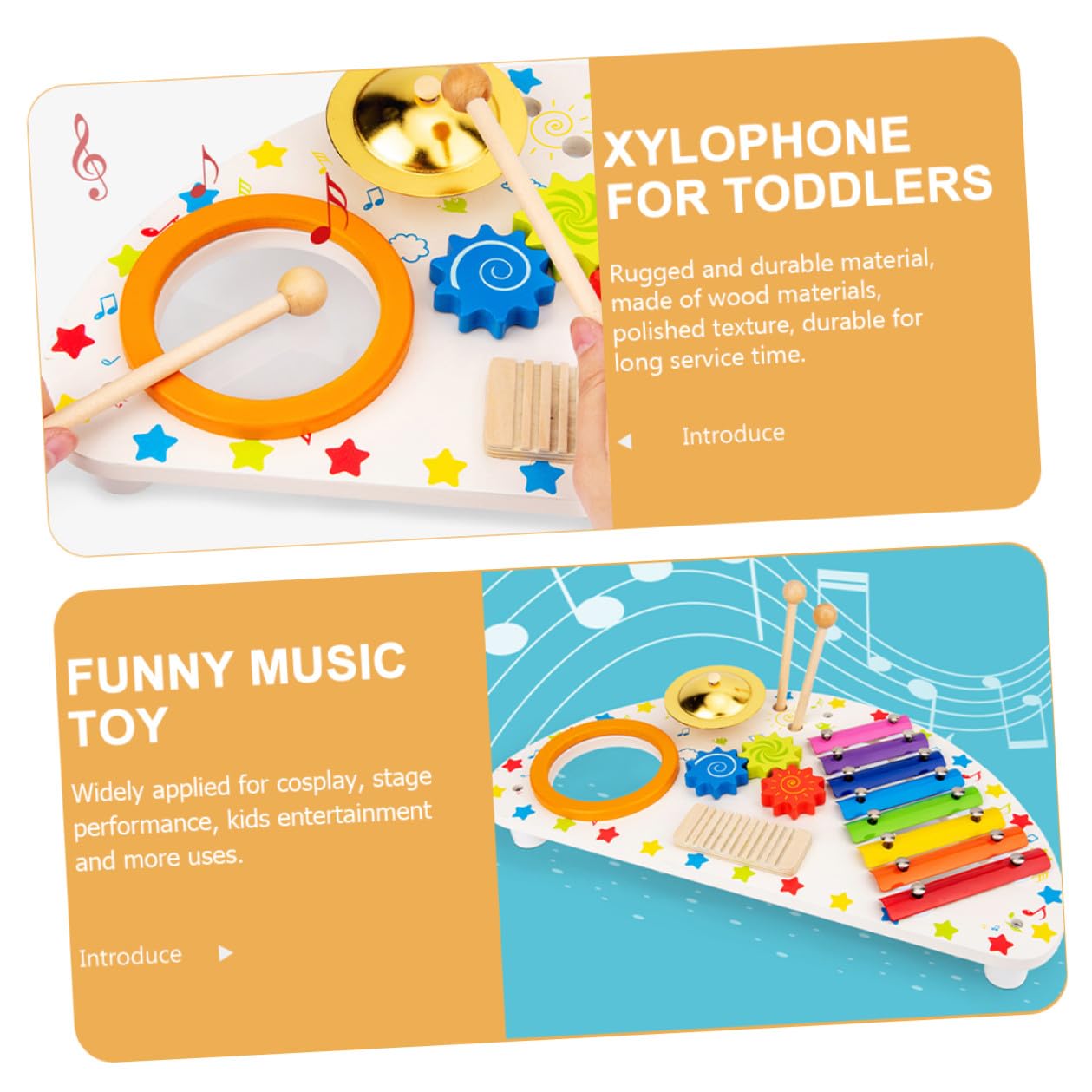 Mikikit Strumenti Musicali Xilofono in Legno Educativo e Divertente Giocattolo Percussione per Ragazzo Ragazza Regalo Musicale per Feste e Apprendimento Sensoriale