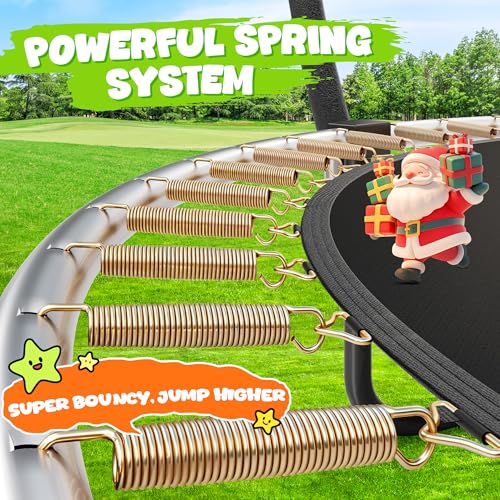 Image of JELENS Trampoline 8FT 10FT 12FT 14FT 15FT 16FT, Recreational Trampolines with Enclosure Net, Outdoor Anti-Rust Trampolines for Kids and Adults, ASTM Approved