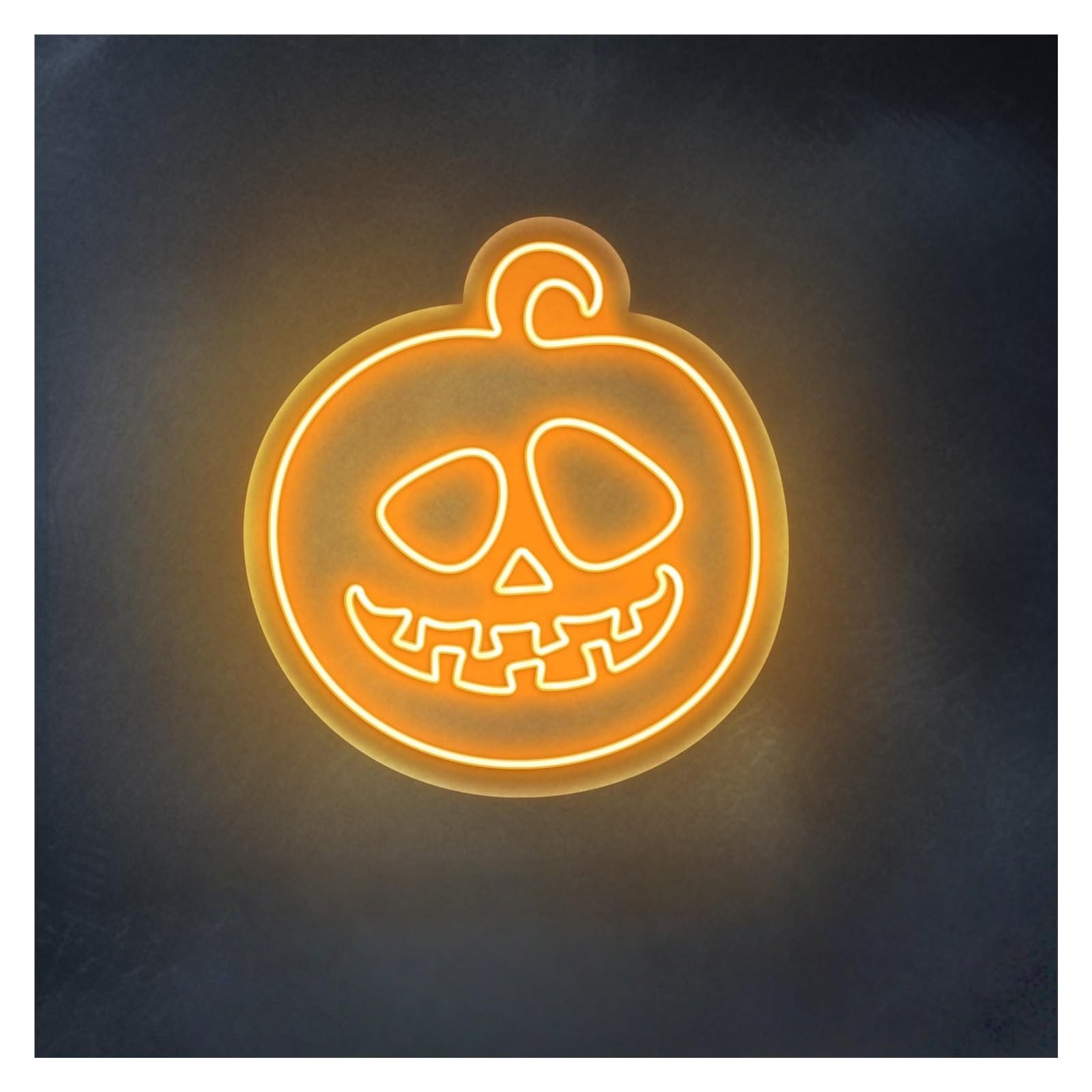 RONGCH Hanging Art Neon Signs Spooky Pumpkin Neon Sign, Suitable for Home Party Decor with Brightness Adjustable 43cmx46cm(A)