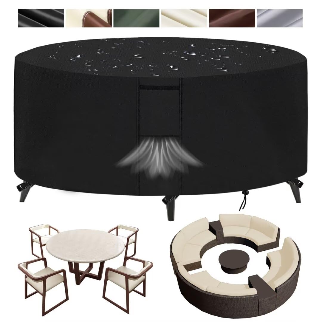 Housse de protection imperméable et anti-UV pour grande table de terrasse