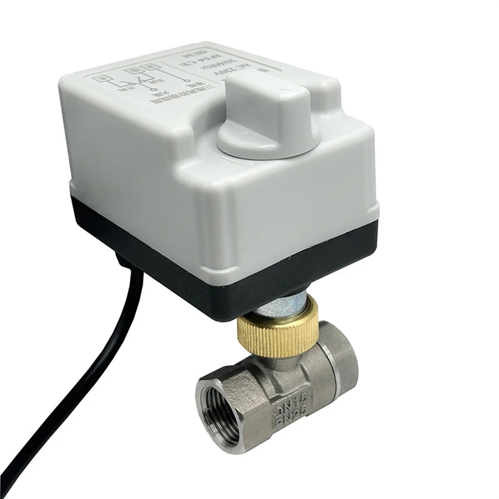 Válvula de Bola motorizada Acero Inoxidable 1/2 "con Interruptor Manual, válvula eléctrica Control Dos Puntos y Tres Cables 220V(220VAC)