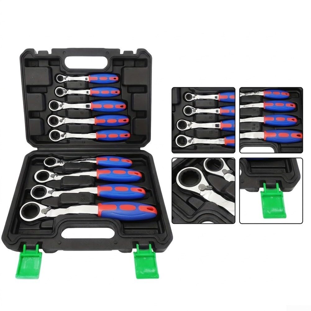 Set di chiavi a cricchetto, 9 pezzi, 72 denti per kit di chiavi
