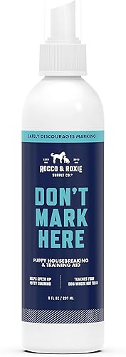 Rocco & Roxie - Aerosol repelente de orina para perros en interiores y exteriores, suministros para el hogar de cachorros, anti orina para perros y