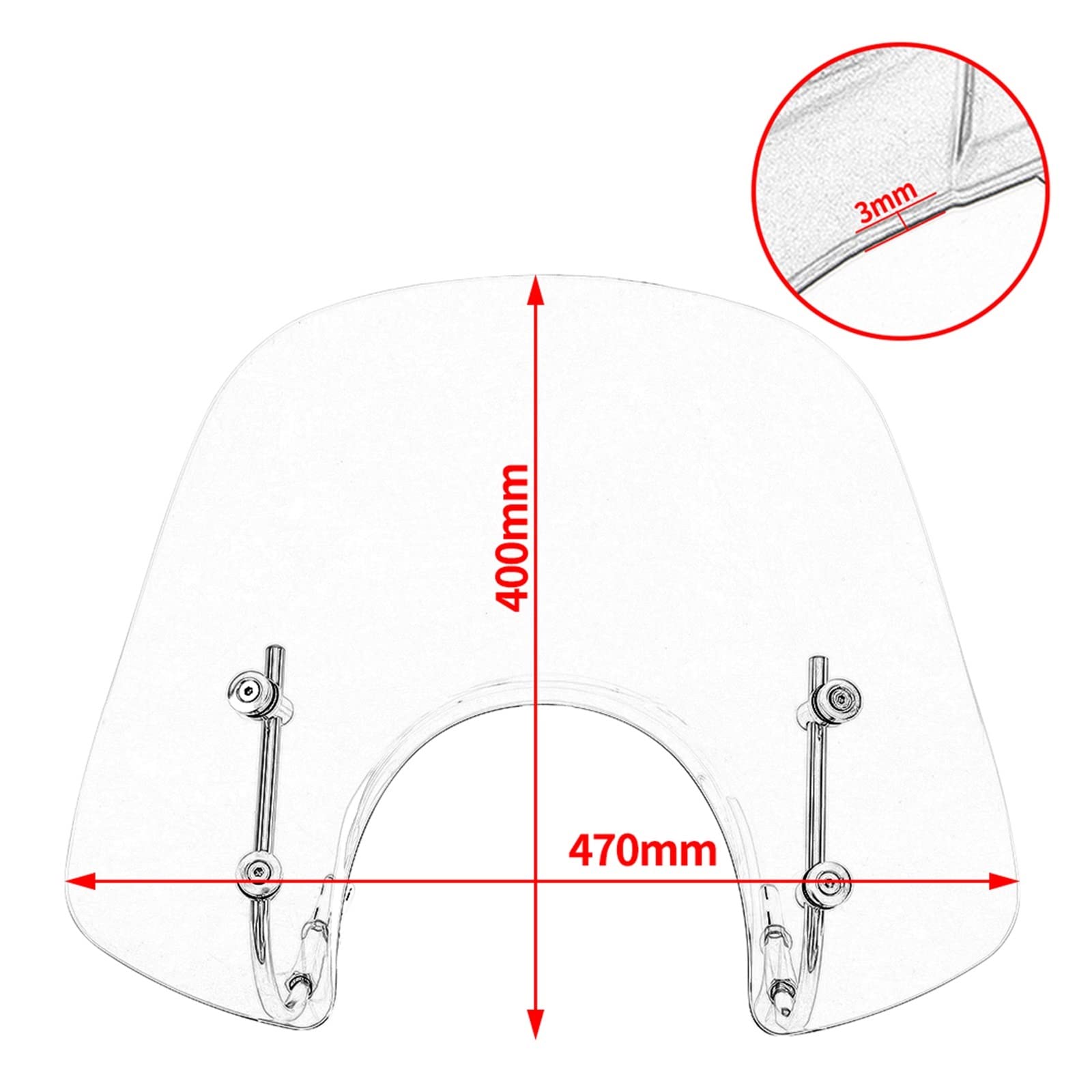 Vespa ベスパ　ウインドスクリーン　シールド　風よけ Vespa ベスパ 風防 スクリーン 215x425mm PX P 黒 ブラック