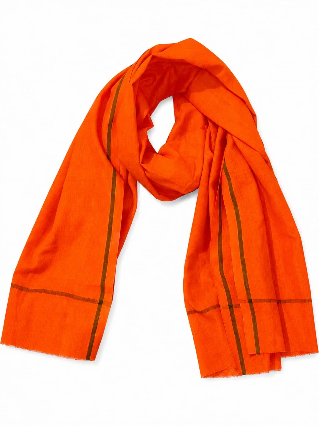 Orange Cotton Gamcha for Men & Women | Traditional Plain Gamcha with Border Design | Soft Lightweight Multipurpose Daily Use Cloth-picture-11