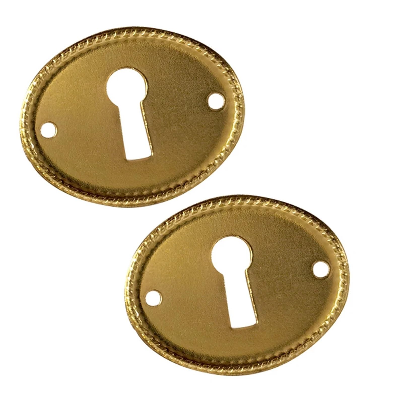 Usohjz Gold 4Pcs Vintage Oval Plated Keyhole Cover Plate Key Escutcheon Insert Decor Furniture Accessories Zinc Alloy 35 * 27Mm(Gold)