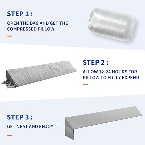 Miniatura 5 de Almohada de cuña de cama para espacio en la cabecera, tamaño Queen, relleno de cuña para colchón (0-8 pulgadas), almohada triangular con 2 bolsillos