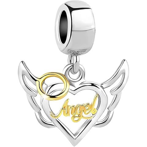 Dangle Guardian Angel Charm Compatible with Pandora Charms Bracelets