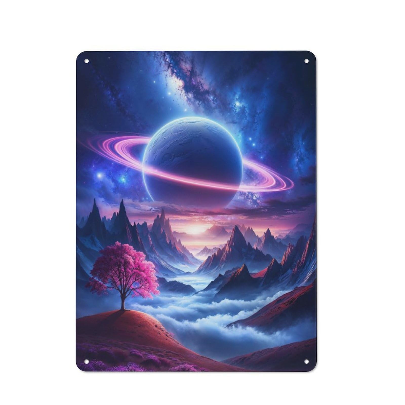Junmoney Celestial Solitude Metal Wall Sign 40X30cm Featuring For Home Bar Wall, Housewarming Present For People Styling Home Bar