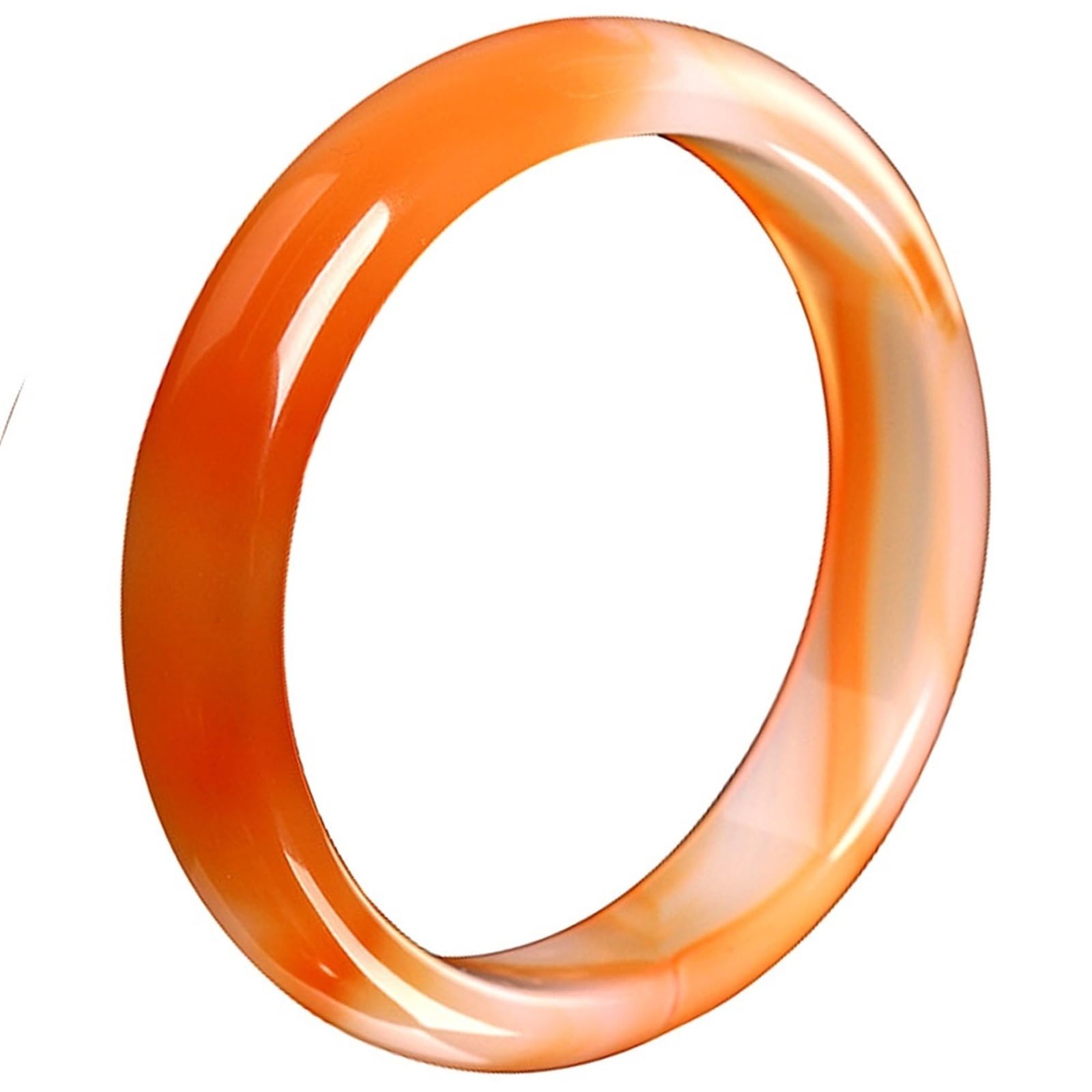 BXSMNH Orange Jade Bracelet Bangle for Women Natural Agate Bangle 54-66mm
