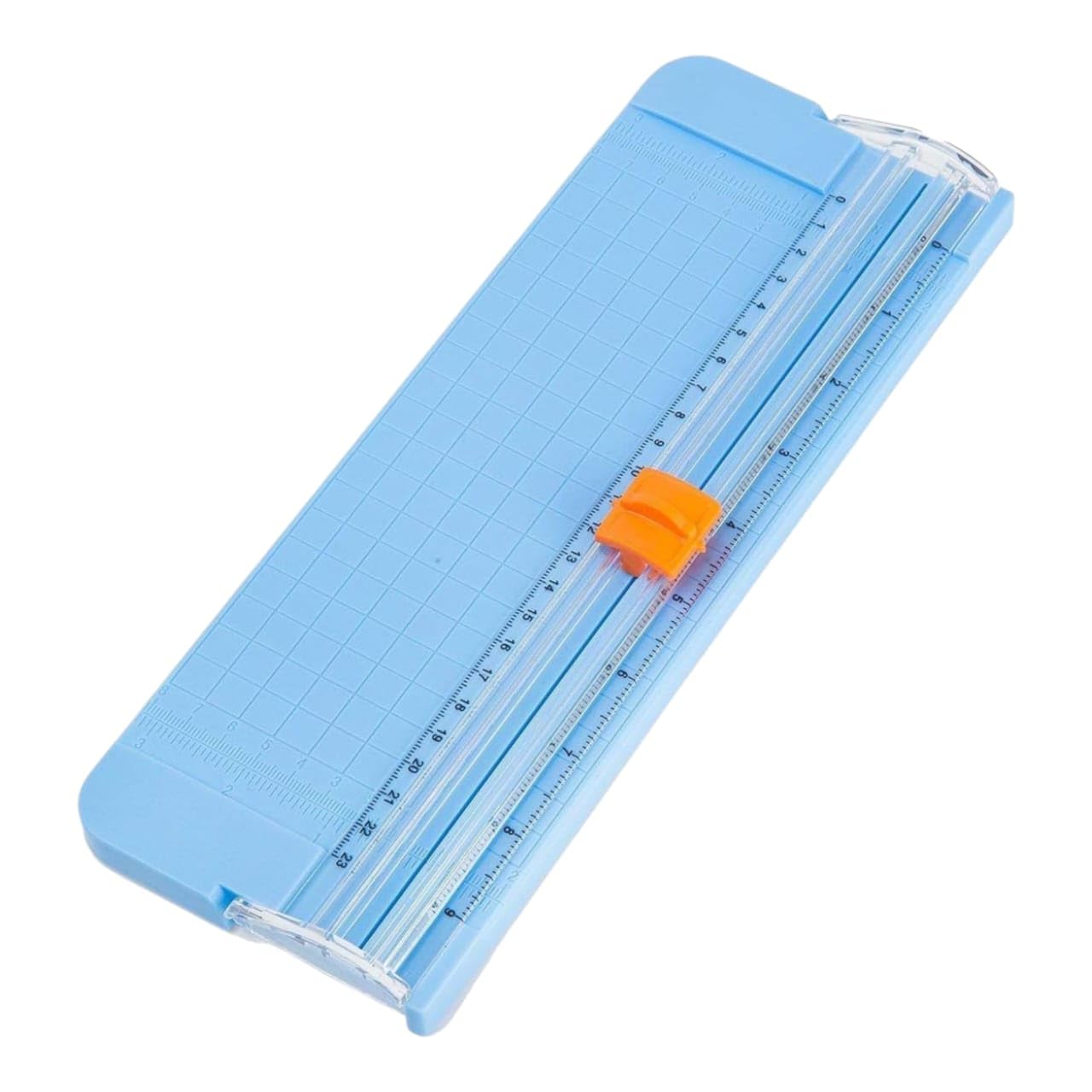 Small Paper Cutter/Cutting Board/Tool/Paper Trimmer Side Ruler Hand Safeguard And Measurement Grid With Markings For School/Office For Crafting Teens/Kids/Adult..Blue.