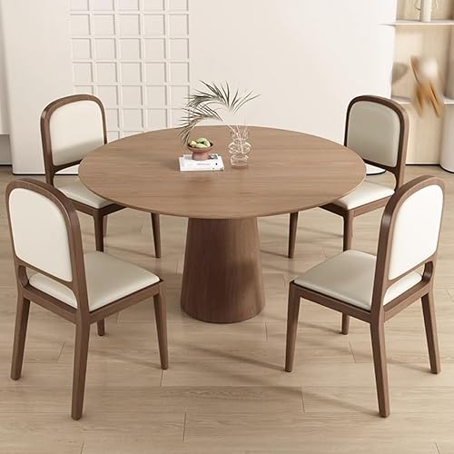 Miniatura 2 de YVYKFZD Sillas de comedor de madera maciza, juego de sillas de cocina sin brazos, silla de comedor tapizada de cuero, silla de sala de estar Caqui