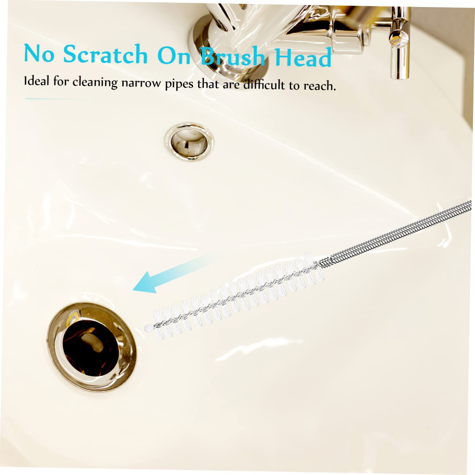 IWOWHERO Flexible Drain Pipe Cleaners 4 Pack Tube Cleaning Brush for Bathroom Sink