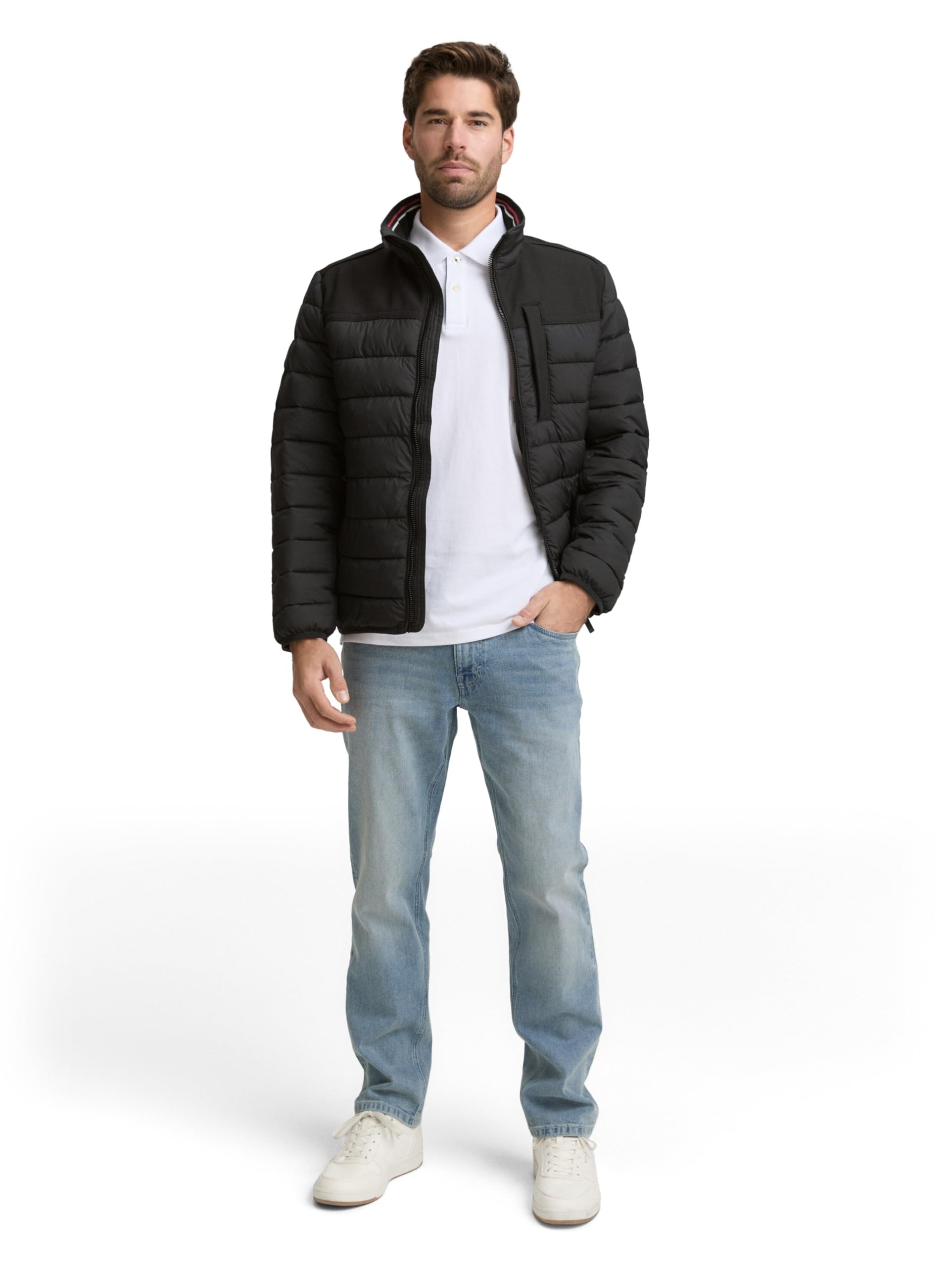 TOM TAILOR Herren Hybrid Steppweste mit Stehkragen