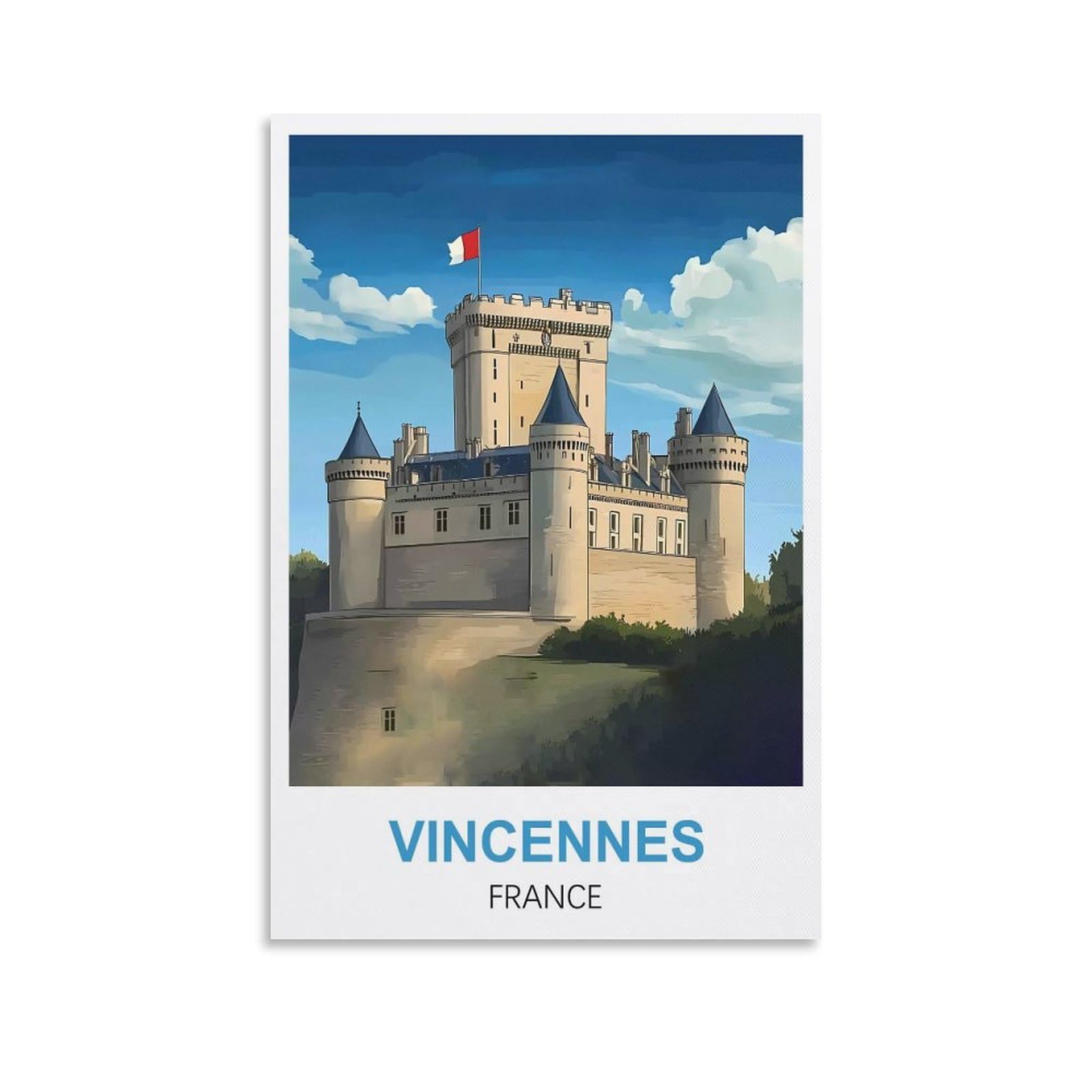 EZMLFA DIY 5D Diamond Painting Kits for Adults,Vincennes France DIY Diamond Art Kits Gem Painting Crafts for Home Wall Decor 40x40cm