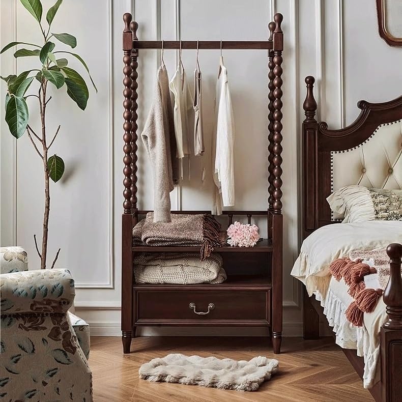 Standing Coat Hanger Clothes Rack Bedroom Floor Ceiling Storage Hanging Bedside Storing Night