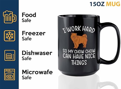 Miniatura 3 de Chow Chow Lover Taza de café de 15 onzas color negro - My Chow Chow - Amantes de los perros Pet Mom New Puppy Snarky Puppy Pup Dueño Perro Mama