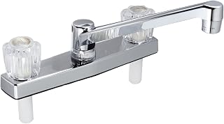 EZ-FLO 10122 Chrome 2-Handle Non-Metallic Kitchen Sink Faucet - Easy Install Washerless Cartridge 1.8 GPM