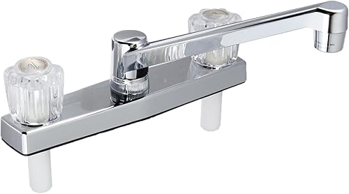 EZ-FLO Grifo de fregadero de cocina no metálico con 2 asas, cromo, 10122