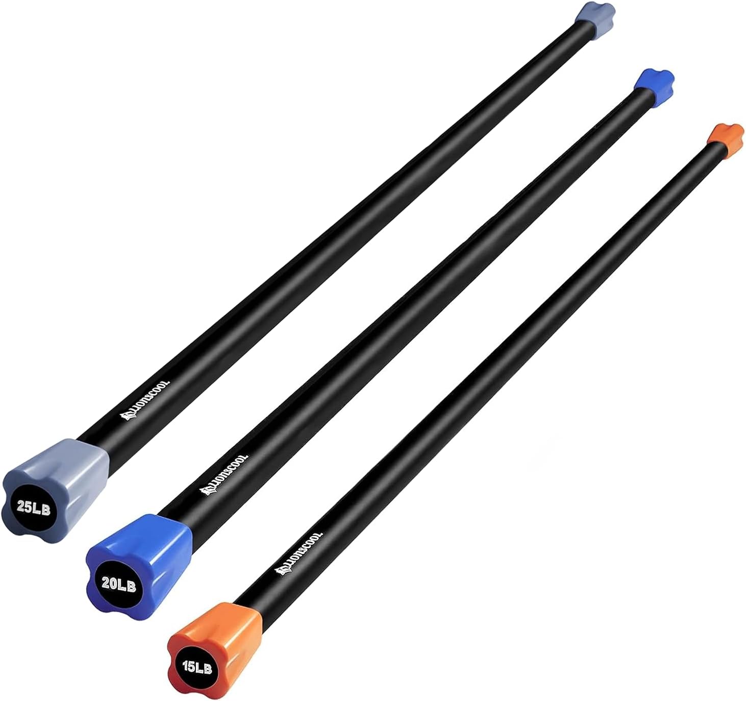 Bundle LIONSCOOL Workout Weighted Bar,Padded Exercise