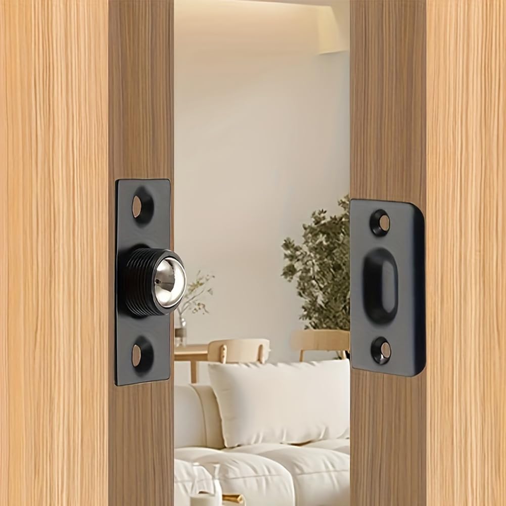 2 Pack Ball Door Catches for Internal Doors Door Latch Roller Adjustable Ball Latches Spring Ball Bearing Door Catch Door Hardware for Cupboard Closet Top of Door - Image 2