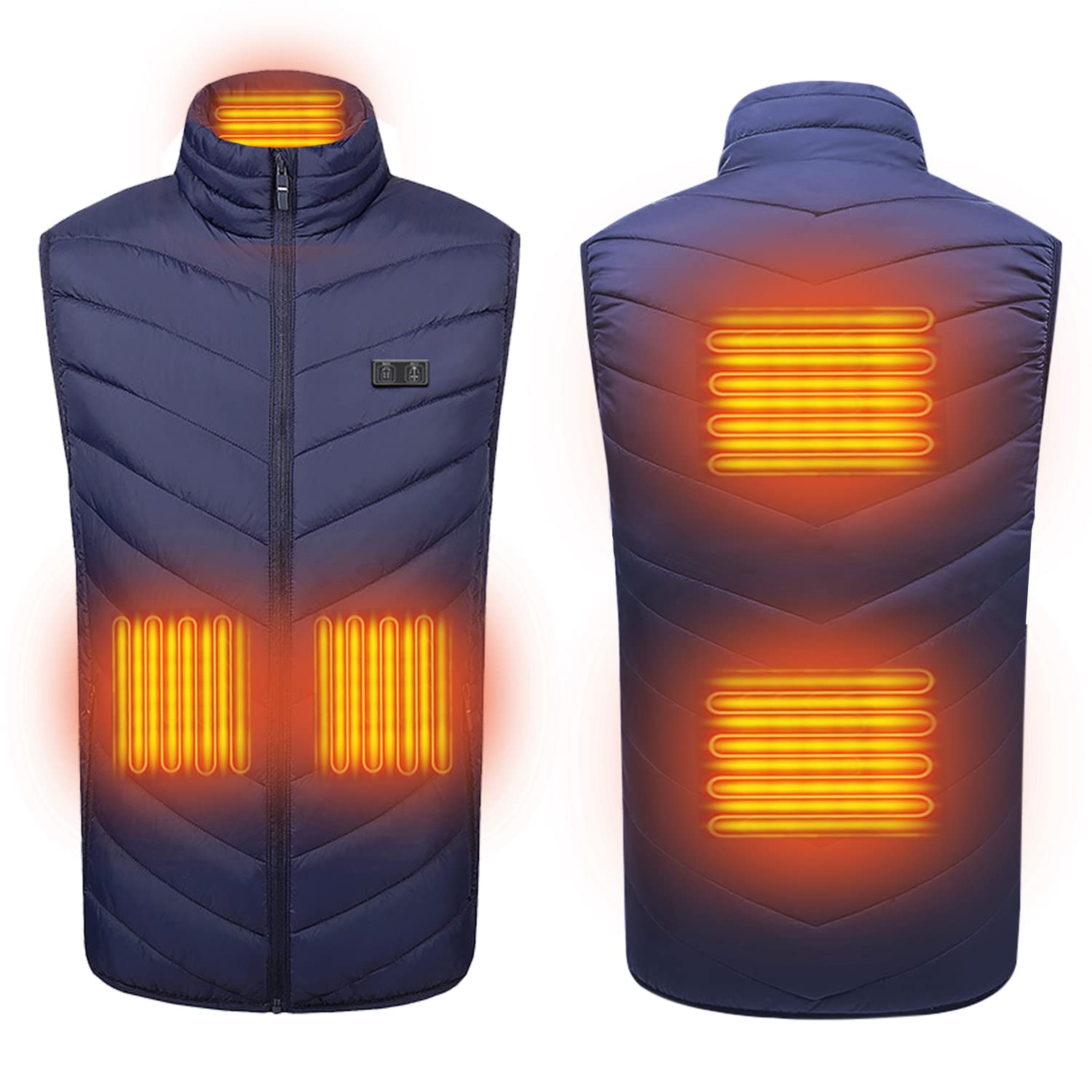 SHENGMEIHeated Vest for Men Women, Unisex Electric Heated Jacket, Lightweight Warming Heating Clothes with 5 Heating Zones 3 Temperature, USB Heated Gilet, Heated Waistcoat for Outdoor Winter