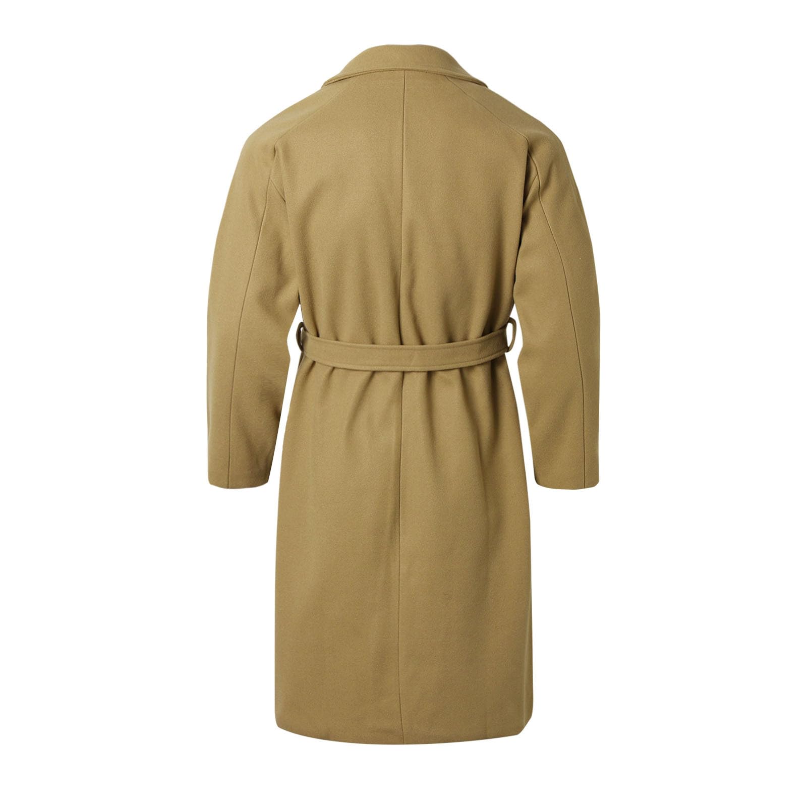 Generico Trench Coat Nero Lungo Uomo In Pelle Monopetto Cappotto Risvolto Invernale Classico Transizione Stagione Medio Ginocchio Giacca a Vento con Stile Retrò e Tessuto di Lana