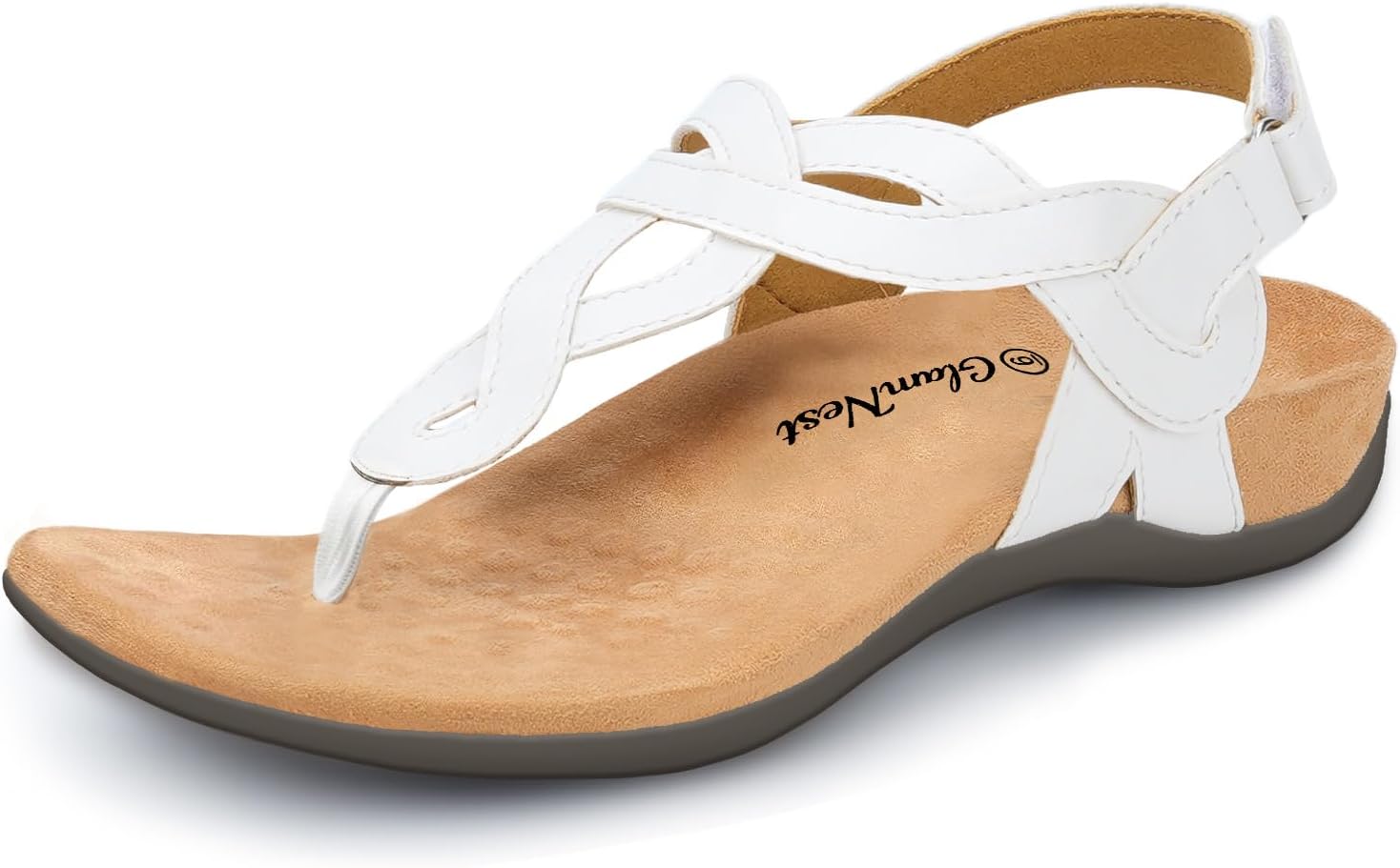 Women’s Orthopedic Arch Support Comfortable Walking Sandals, Orthotic Thong T-Strap Supportive Casual Flat Summer Sandals for Women