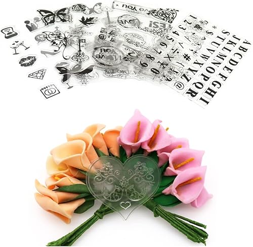 Miniatura 9 de Juego de sellos transparentes, 6 sellos transparentes de silicona, 1 bloque de sellos acrílico, 6 almohadillas de tinta de colores y 1 bolsa de