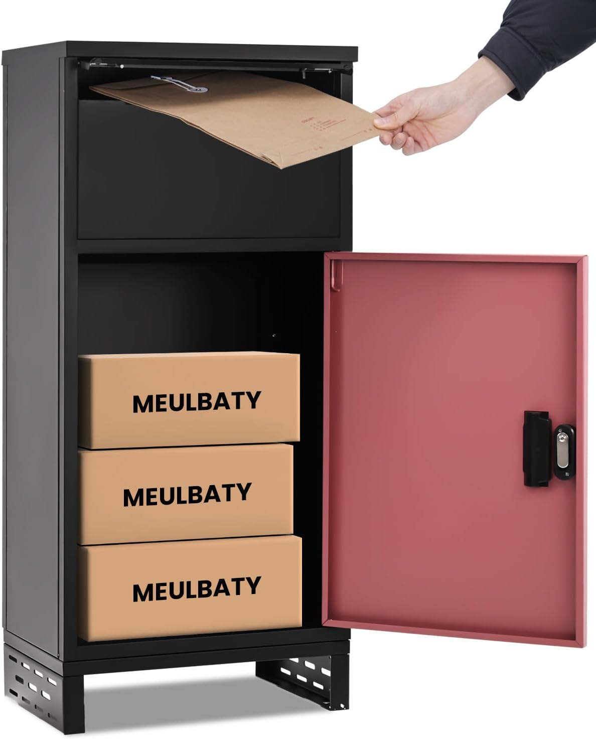 Package Delivery Boxes for Outside, Extra Large Lockable Parcel Drop Box for Outdoor, Waterproof Galvanized Alloy Parcel Mailbox, Secure Anti Theft Package Delivery Box for Porch Curbside