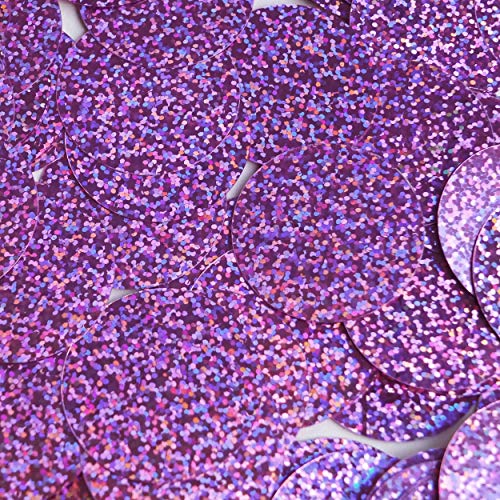40mm Sequins Round Orchid Pink Hologram Glitter Sparkle Metallic Medium Top Hole Made in USA