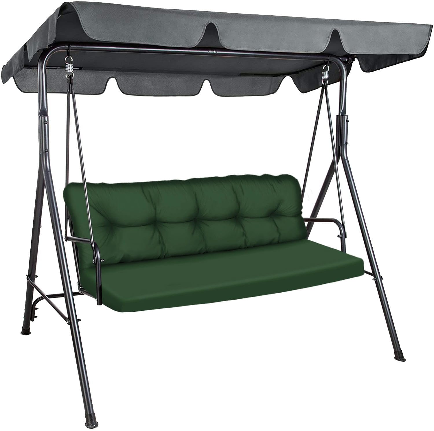 Cuscino per panca da giardino, impermeabile, 150x50x50 cm, per mobili da giardino, per pallet, per esterni e patio, con schienale Glatt-Pik Green [133]