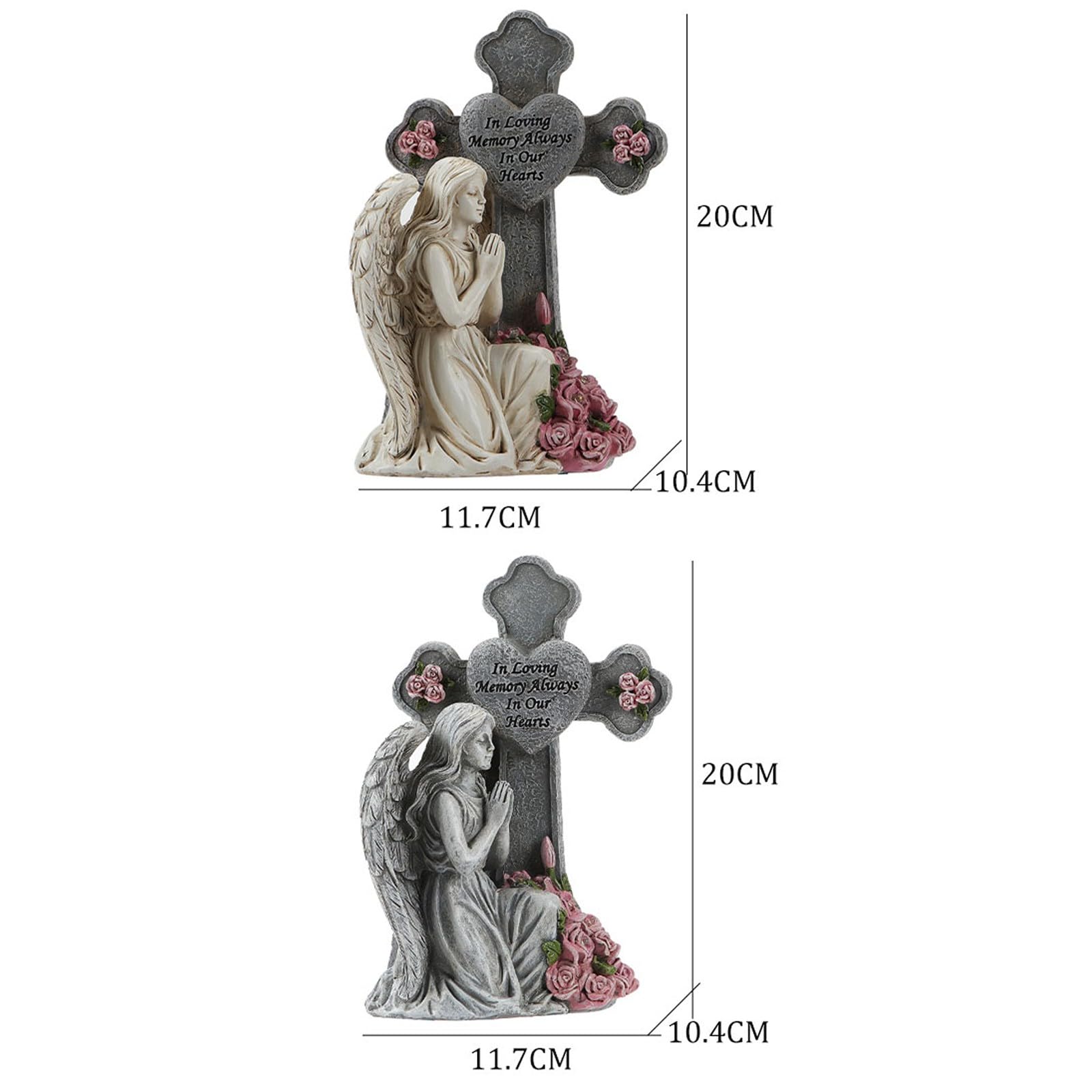 (1 Confezione) Statua in Preghiera Luce da Giardino, White