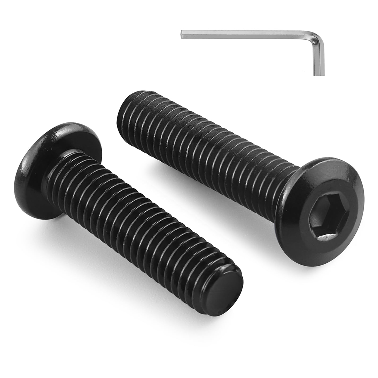 View 1 of 100Pcs 1/4-20 Bolt, 1/4-20 x 1 Flat Head Hex Socket Cap Screws, 304 Stainless Steel 18-8 Furniture Bolts, Black Zinc Finish, Full Thread (with Hex Spanner)