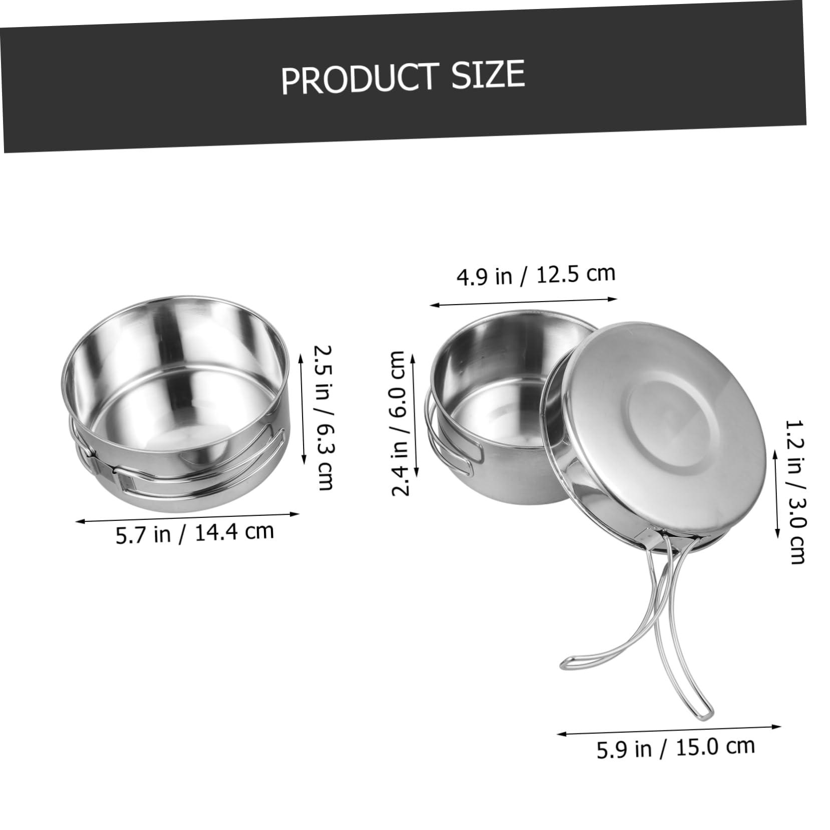 Toyvian Ustensiles De Cuisine en Acier Inoxydable Ustensiles De Cuisine pour Camping Équipement De Camping Léger Casseroles Kit Pliable Poêles De Survie Randonnée