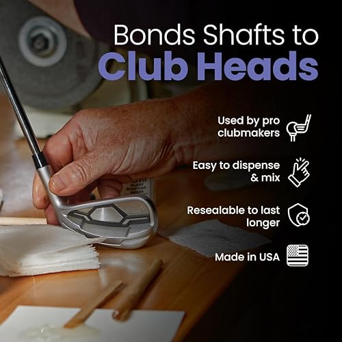 Miniatura 7 de Brampton PRO-FIX - Epoxi de golf de curado rápido, reparación de palos de golf individual, reparación de palos de golf de 10 minutos, epoxi de golf