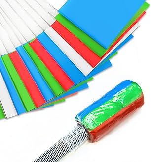 Zozen 100Pack Marking Flags, Red & Green & Blue & White, Writable / 15x4x5 Inch, Yard Flags for Lawn & Irrigation & Landscape & Sprinkler & Survey & Dog Training.