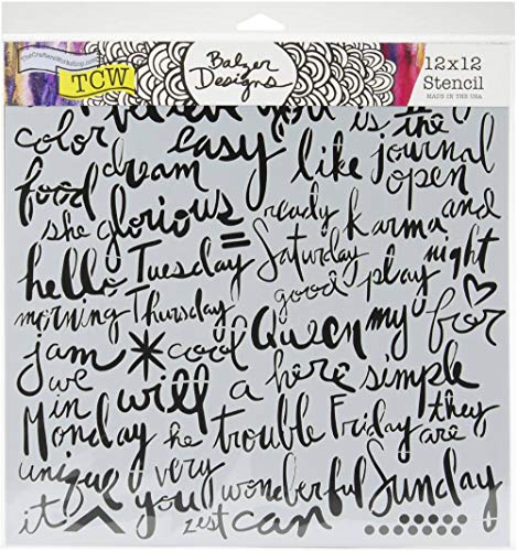 Crafter's Workshop Template 12X12-Script Words