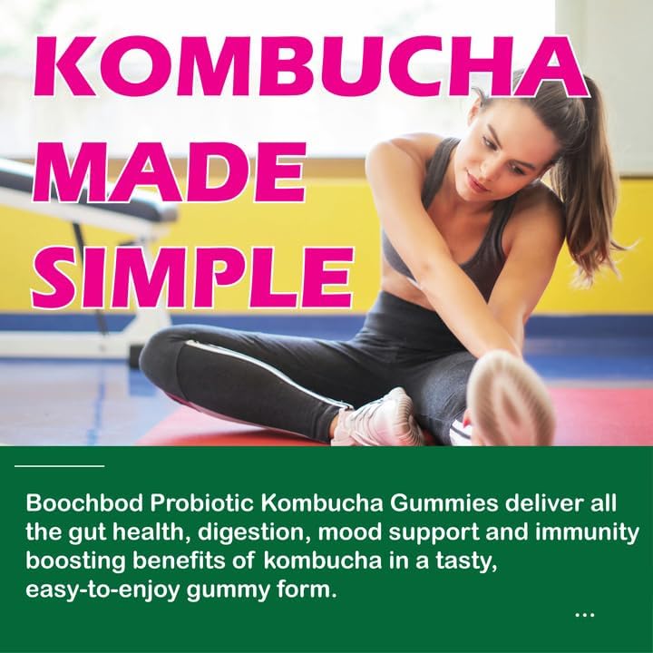 Probiotic Kombucha Gummies, Berry Flavor, Prebiotics, Probiotics, Postbiotics with Soluble Fiber, Daily Digestive & Gut Support, Vegan, 30 Gummies (1) - Image 4