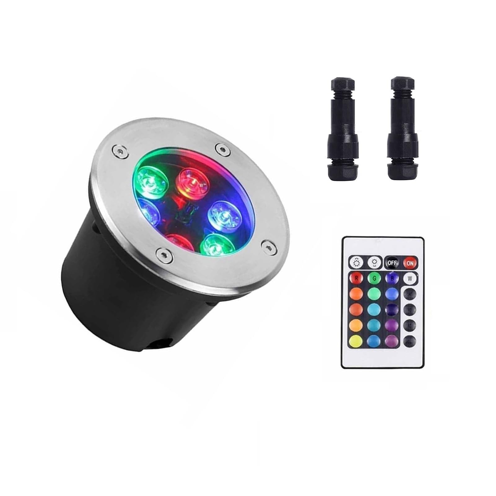 Lumière LED Submersible - Spot Encastrable Exterieur, Projecteur De Sol LED Avec Télécommande, Lampe De Jardin Enterrée Étanche IP68, Projecteur Encastré Sous-marin LED À Couleur RVB ( Color : Rgb+rem