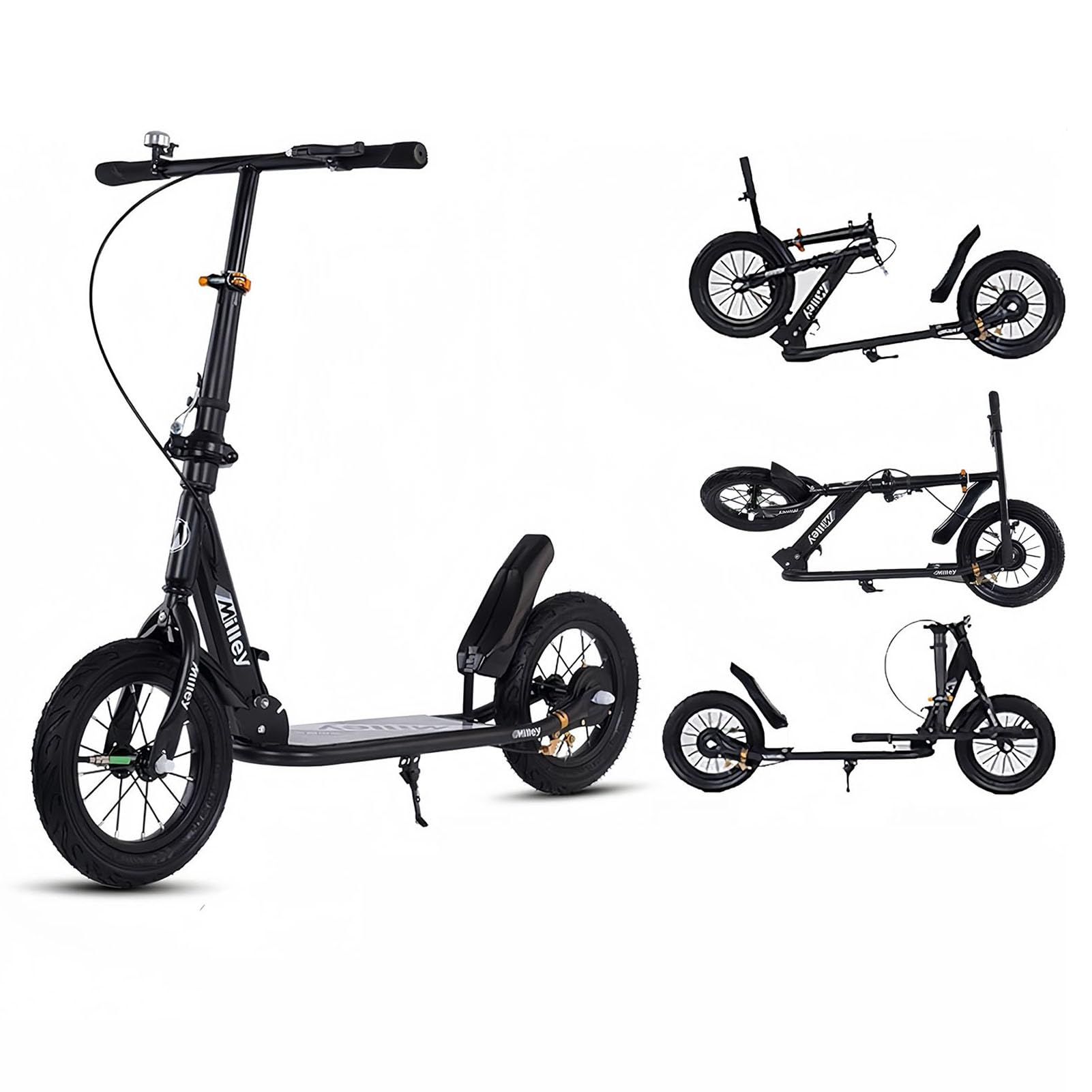 City Roller Kickscooter Adulti, Monopattino con Ruote Grandi da 290mm, Monopattino da Città Pieghevole con Freno a Mano e Freno, Altezza Regolabile, Capacità di Carico 150 kg