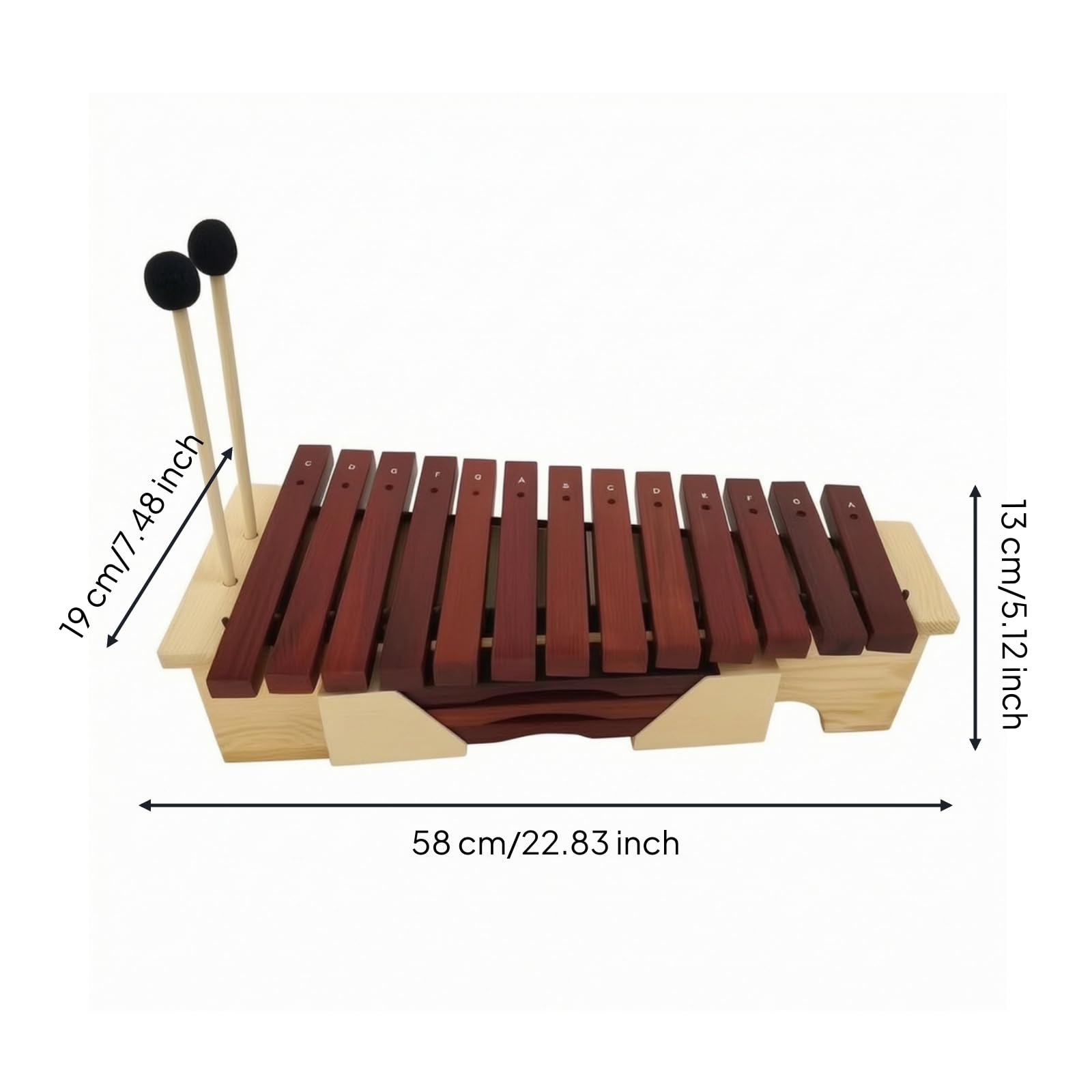 Xilofono Educazione Musicale Xilofono in Legno Didattico Battente per Insegnanti di Musica, Bambini, Scuola Prescolare, Alto