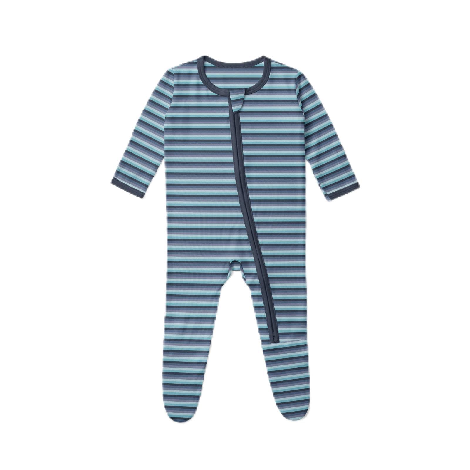 KicKee Baby &amp; Toddler Zipper Footie – Ultra-Soft Viscose from Bamboo Pajamas with Flip Paws &amp; Grips