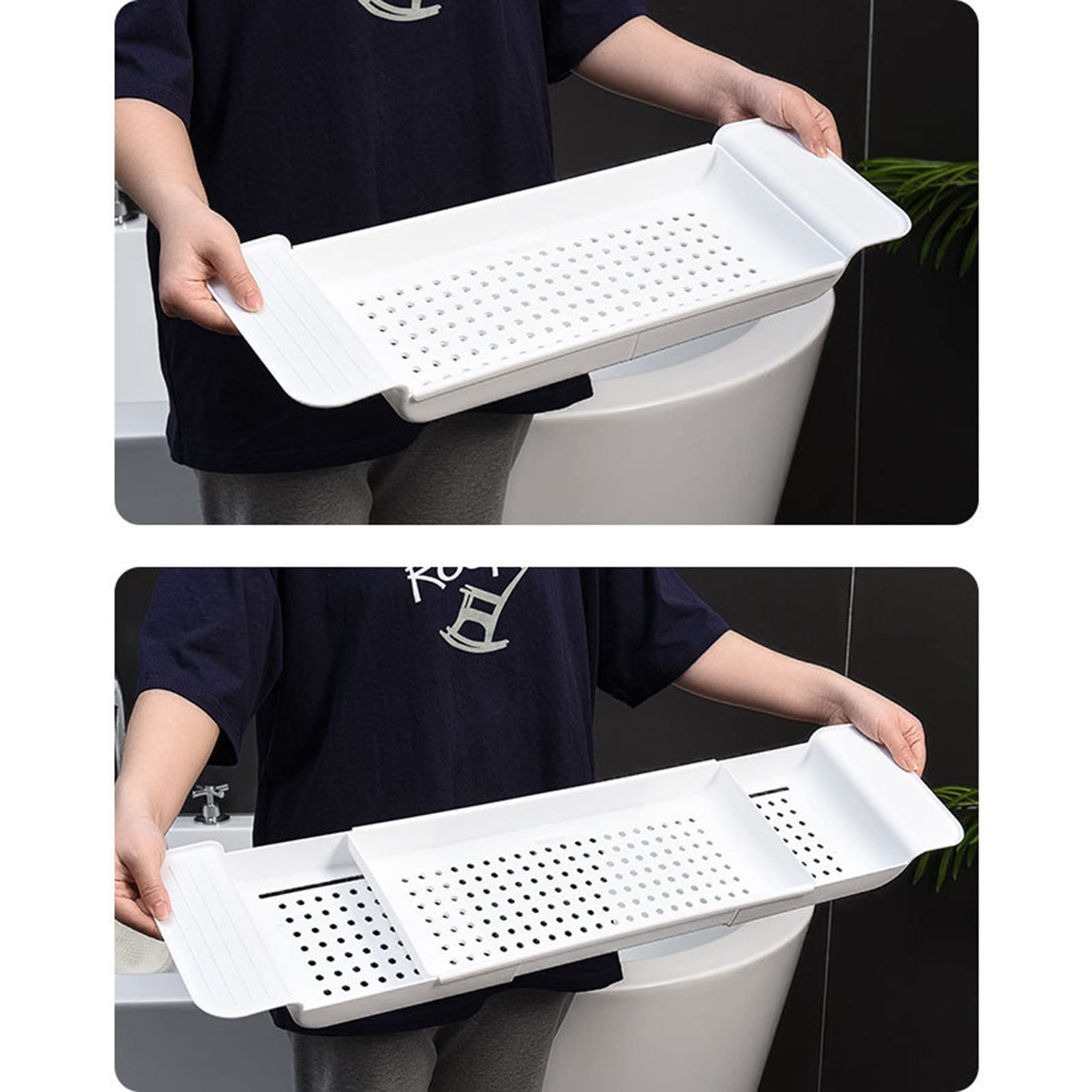 Bandeja de bañera expandible para spa, para libros, vino, teléfono y tableta, bandeja de baño ajustable para relajación y tiempo libre