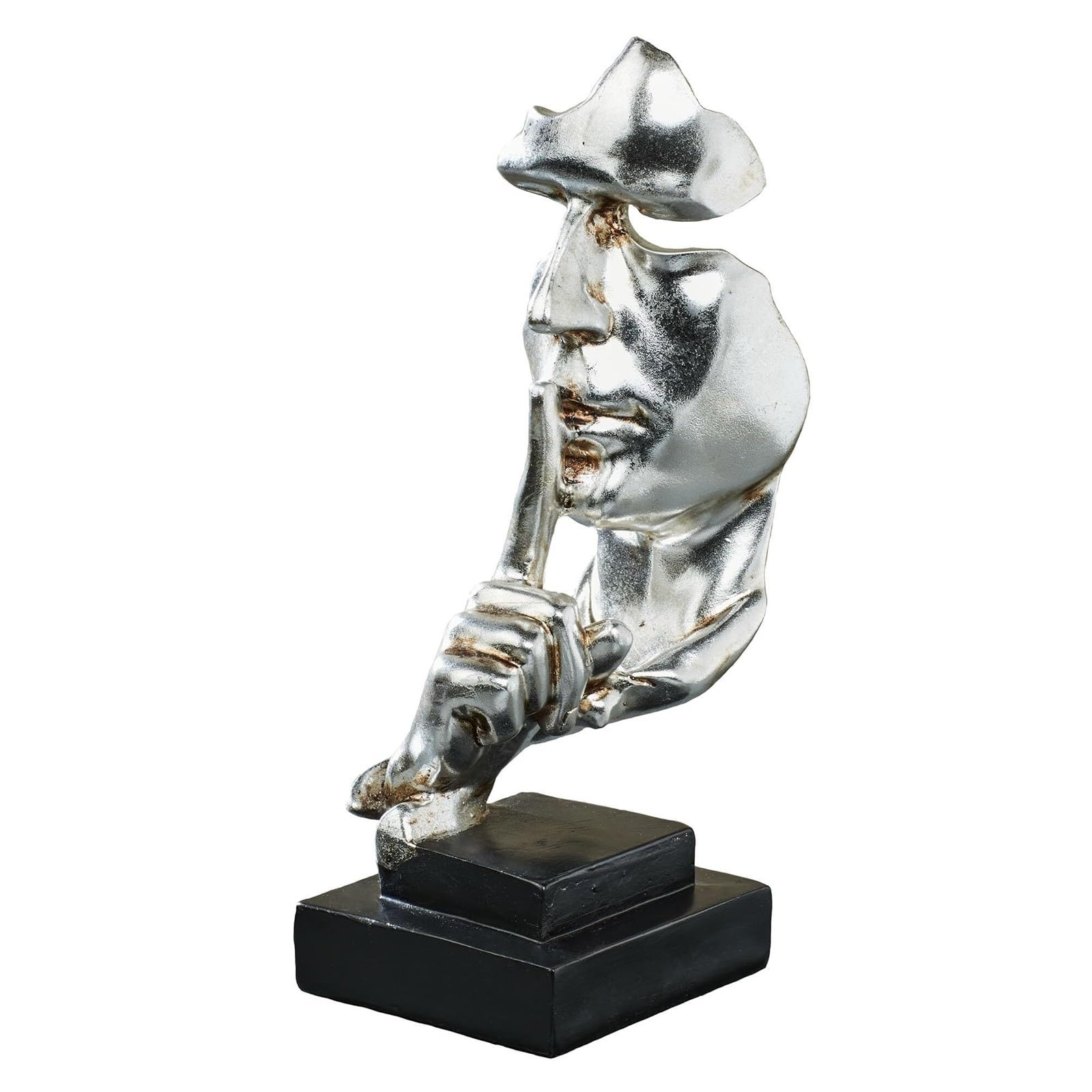 Cadeaux de crémaillère Secrets Sculpture de Table Abstraite Finition métallique Antique avec Visage et Buste Décoration Unique