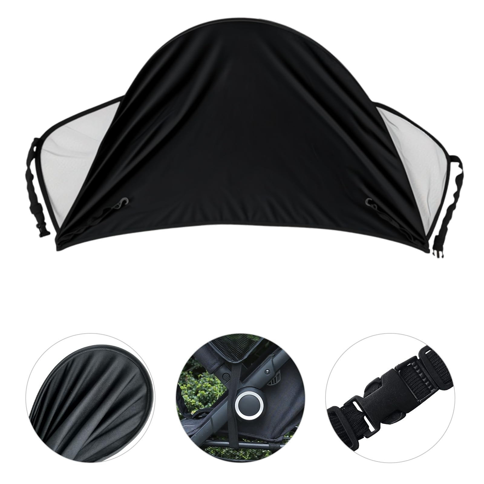 Universal Baby Pram Sun Shade Cover UPF50+ Adjustable Canopy with Sun Shade Breathable Foldable Sunshade for Stroller Buggy Pram - Image 2