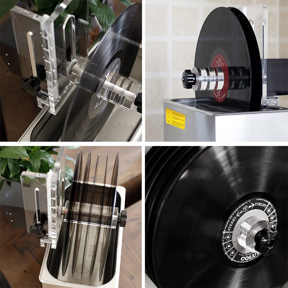 Macchina per la pulizia dei dischi in vinile, capacità 4 litri con timer di riscaldamento, rondella LP professionale da 140 W per album in vinile da 30,5 cm, pulizia e manutenzione efficaci