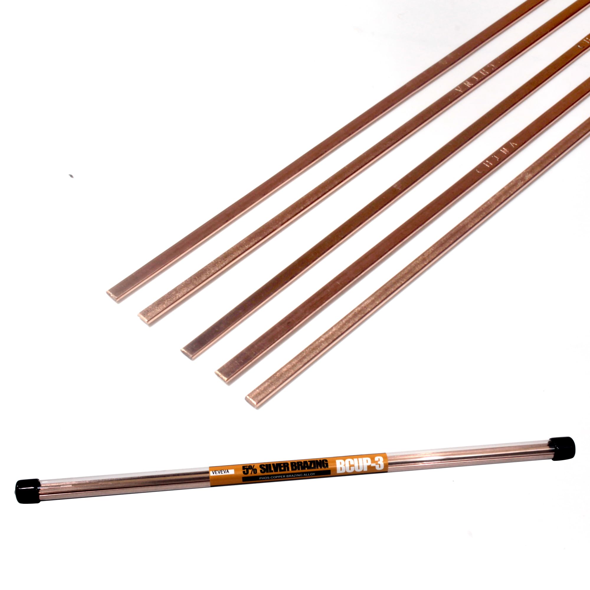 Brazing Rods Phosphor Copper 5% Silver Nitrate Sticks Copper Solder Kit Alloys Flat Industry Welding Rods for Air-conditioners, Refrigerators Pipe Gas