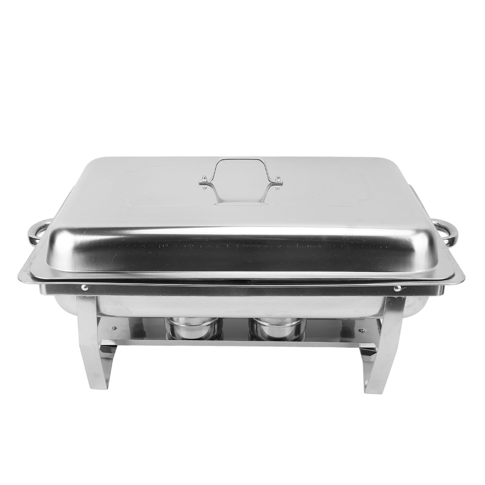 Sxhlseller Calentador de Buffet de Acero Inoxidable con 2 Compartimentos, Servidor de Alimentos de Catering Comercial que Incluye Estufas de Etanol para Unidades de Servicio de Banquetes de Hotel y
